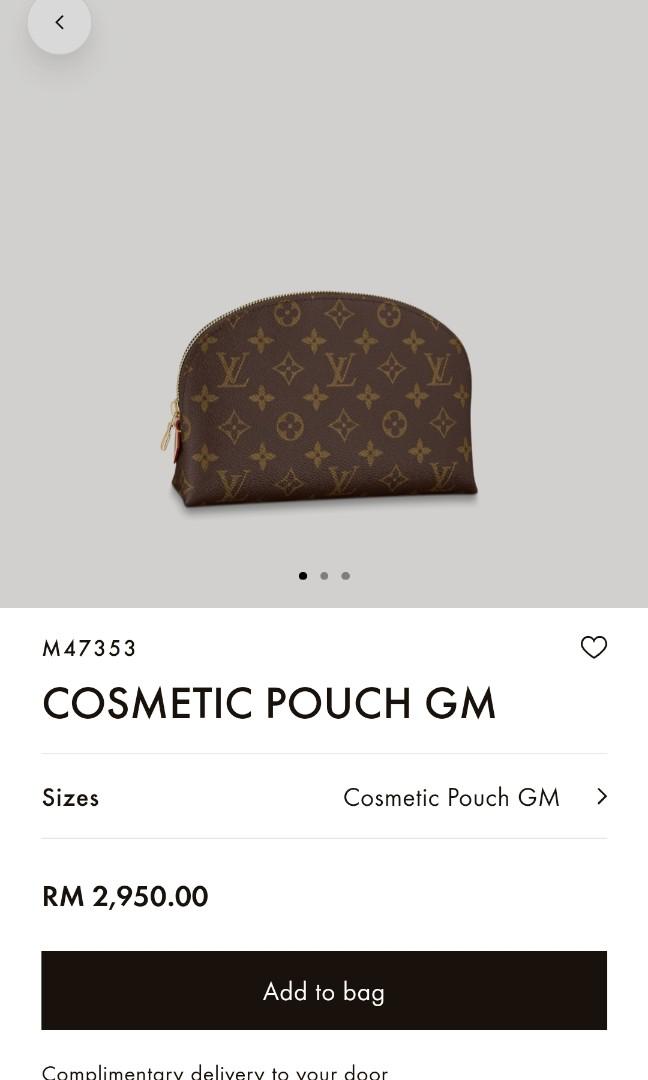 Louis Vuitton MONOGRAM Cosmetic Pouch Gm (M47353)