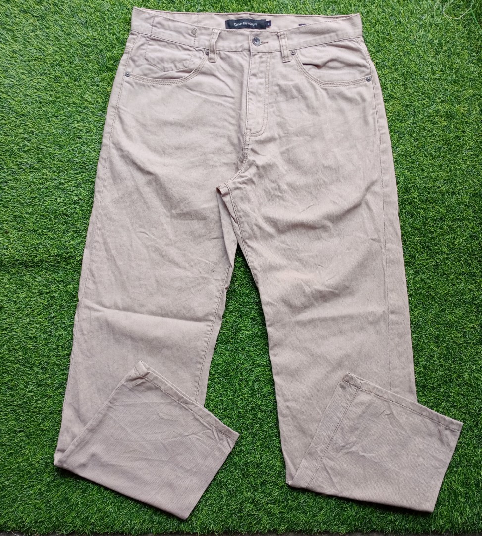 Calvin Klein Khaki Pants, Men's Fashion, Bottoms, Jeans on Carousell