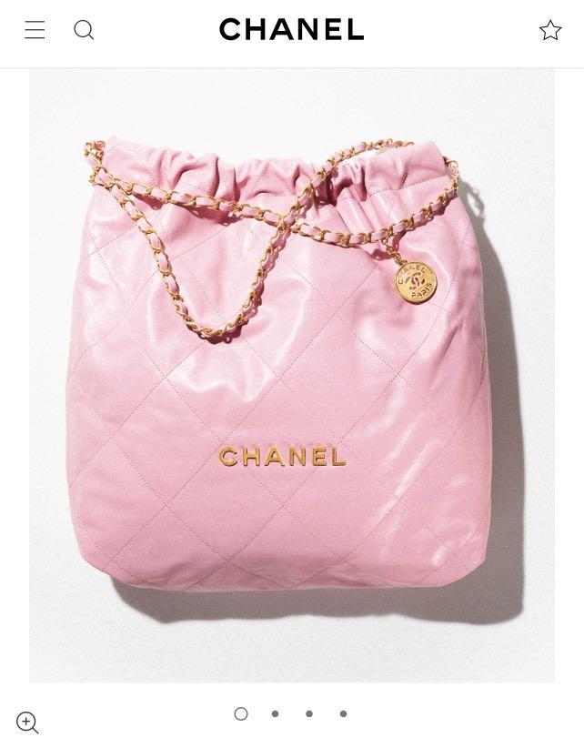 Chanel 22 Medium Bag - Shiny Calfskin & Gold-Tone Metal Pink