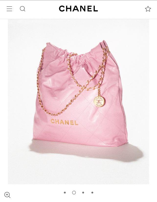 Chanel 22 Medium Bag - Shiny Calfskin & Gold-Tone Metal Pink