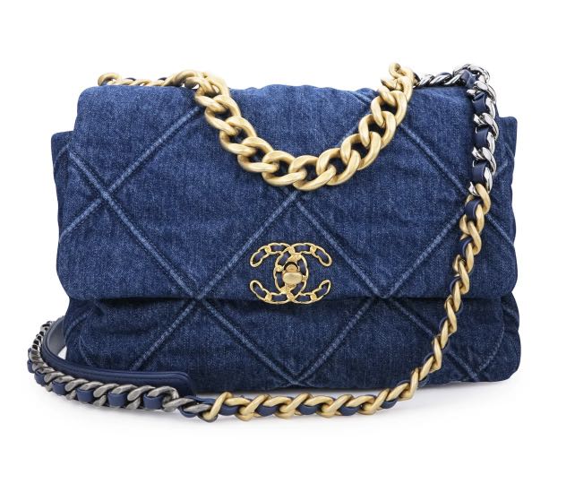 Chanel Blue/White/Black Maxi Scarf Chanel 19 Flap Bag – ASC Resale