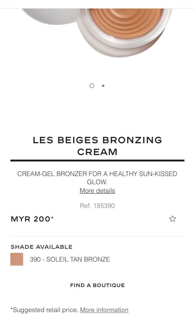 CHANEL LES BEIGES BRONZING CREAM, Beauty & Personal Care, Face