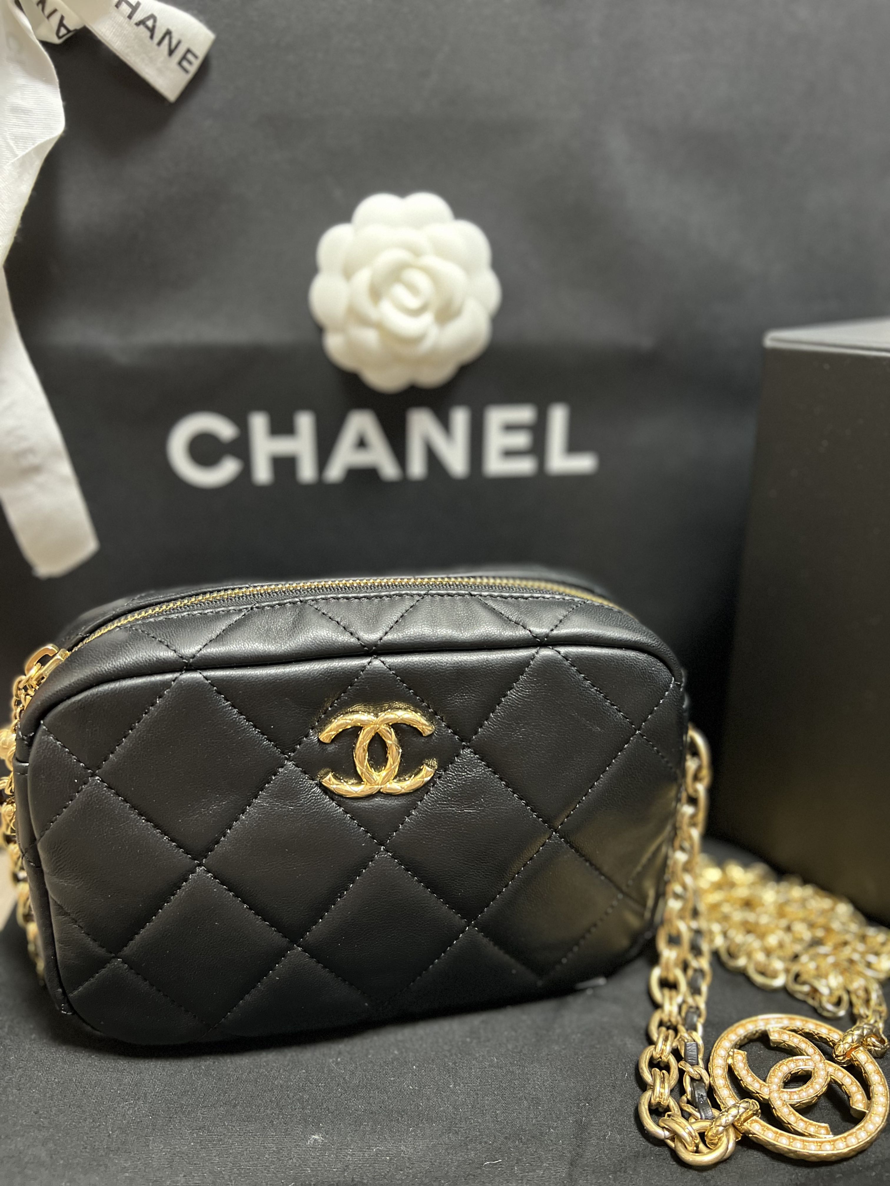Chanel mini camera case, Luxury, Bags & Wallets on Carousell