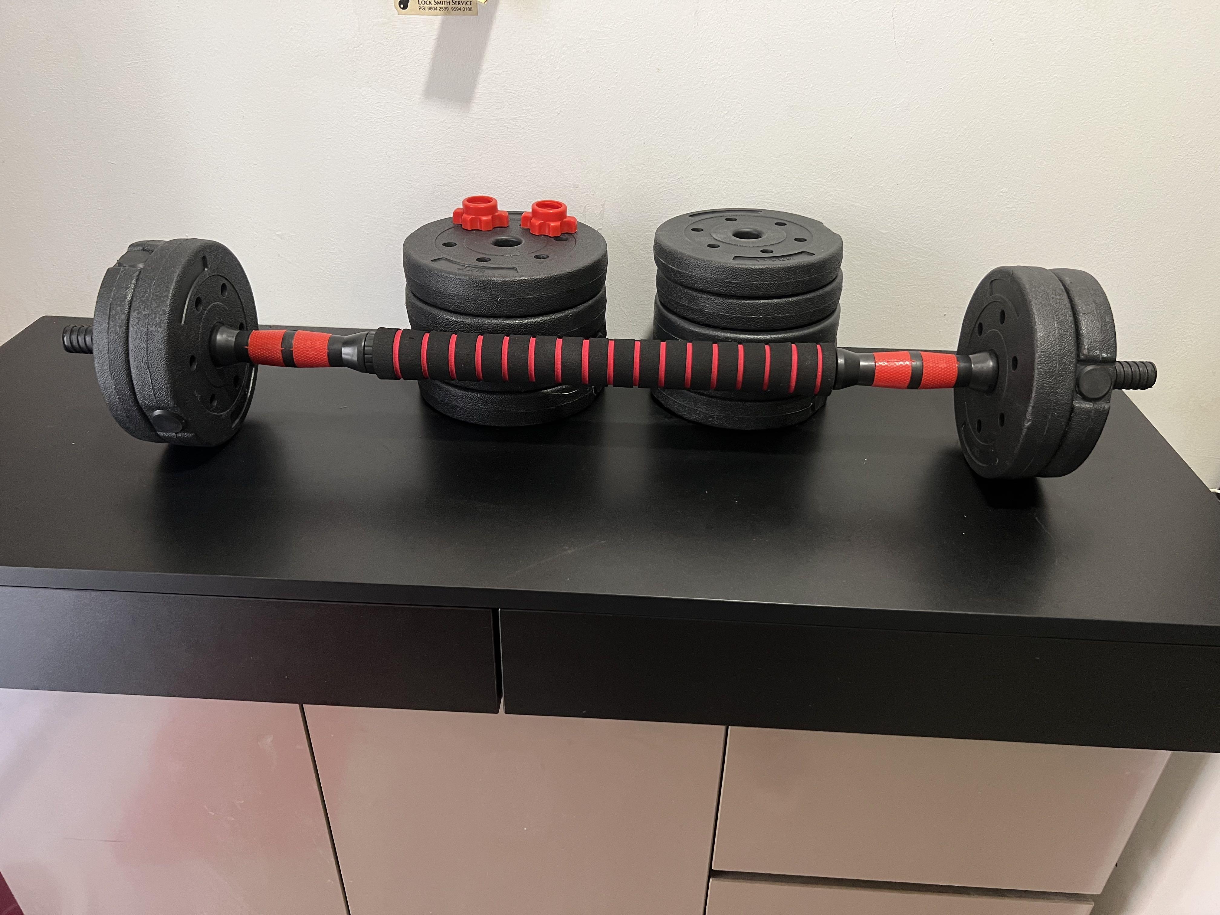 Cheap 20kg convertible dumbbell to barbell set, Sports Equipment