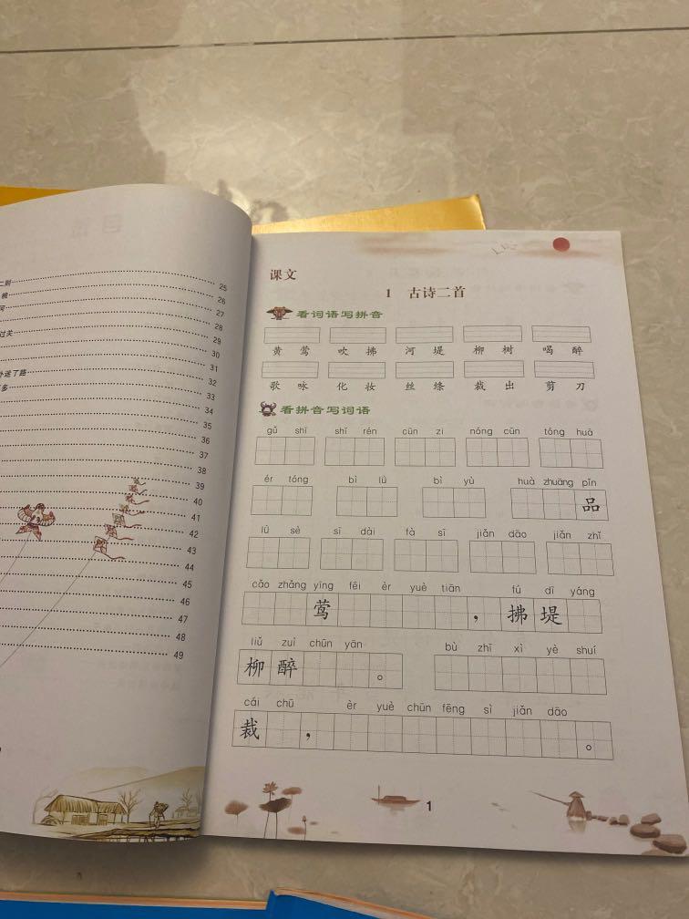 Chinese language exercise book 人教版小学语文练习 Hobbies Toys Books