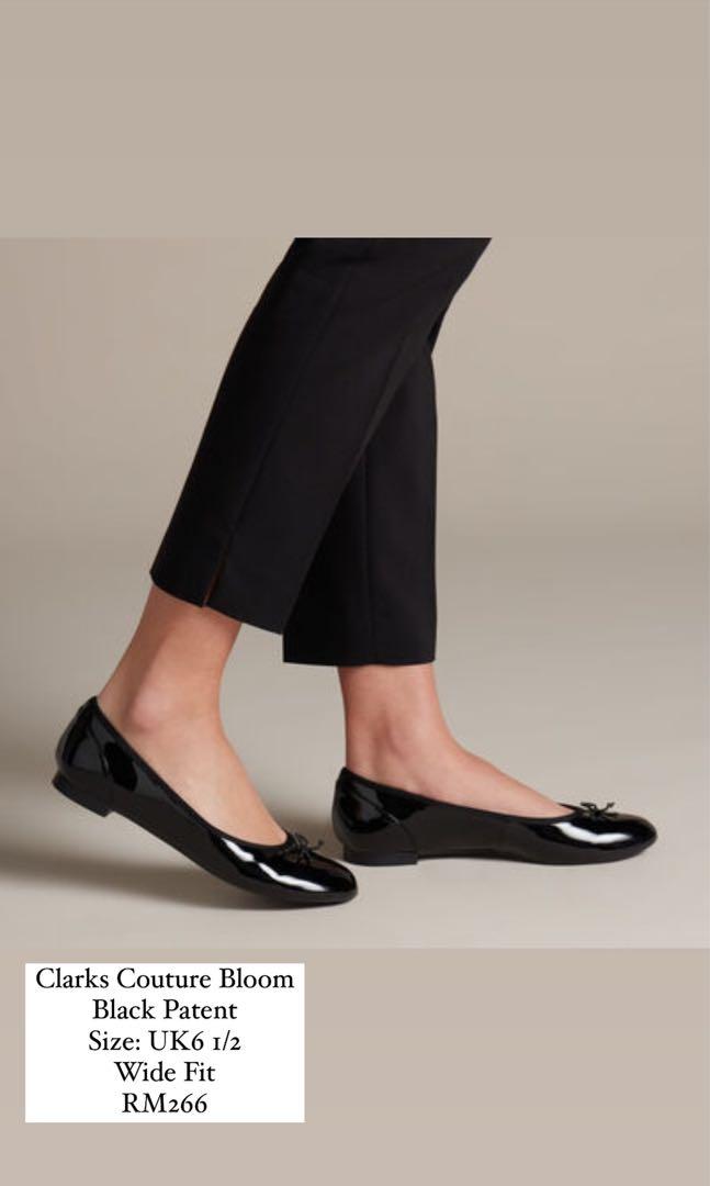 Clarks Couture Bloom Black Patent Shoes Pumps flats