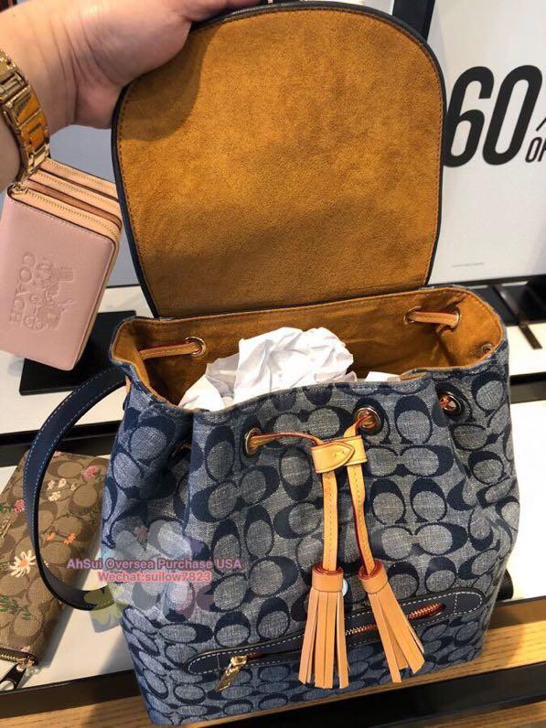 Coach Kleo Backpack in Signature Chambray, Women's Fashion, Bags