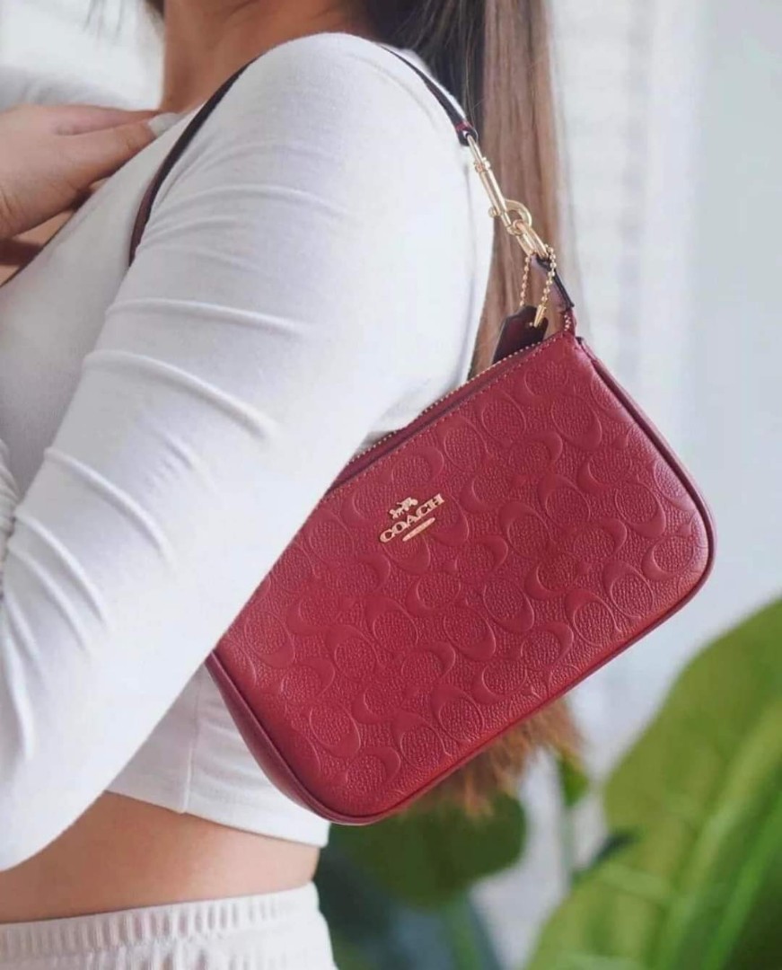 Coach Nolita 19 in Signature Debossed Red, Women's Fashion, Bags
