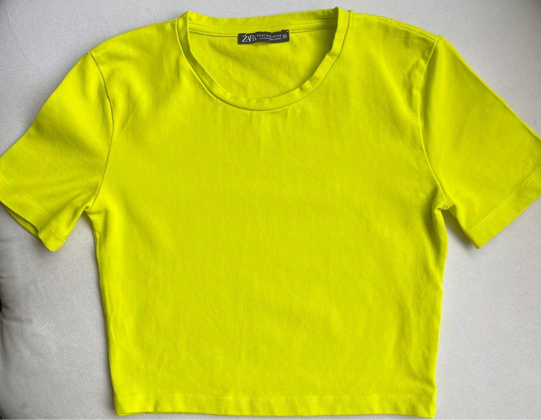 Cropped Yellow Zara Top, Women's Fashion, Tops, Blouses on Carousell