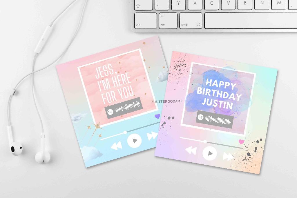 Customised Pastel Spotify Code Scan Gift Card, Hobbies & Toys ...