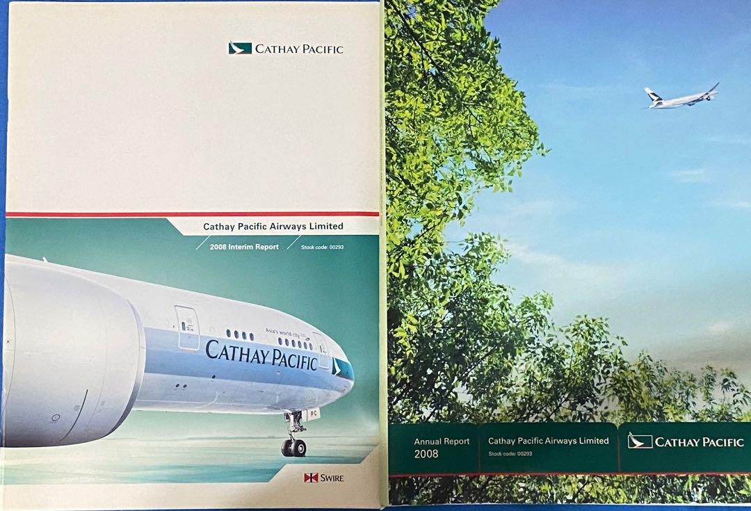 CX 國泰航空Cathay Pacific 年報/中期報告, 興趣及遊戲, 書本& 文具, 旅遊書籍- Carousell