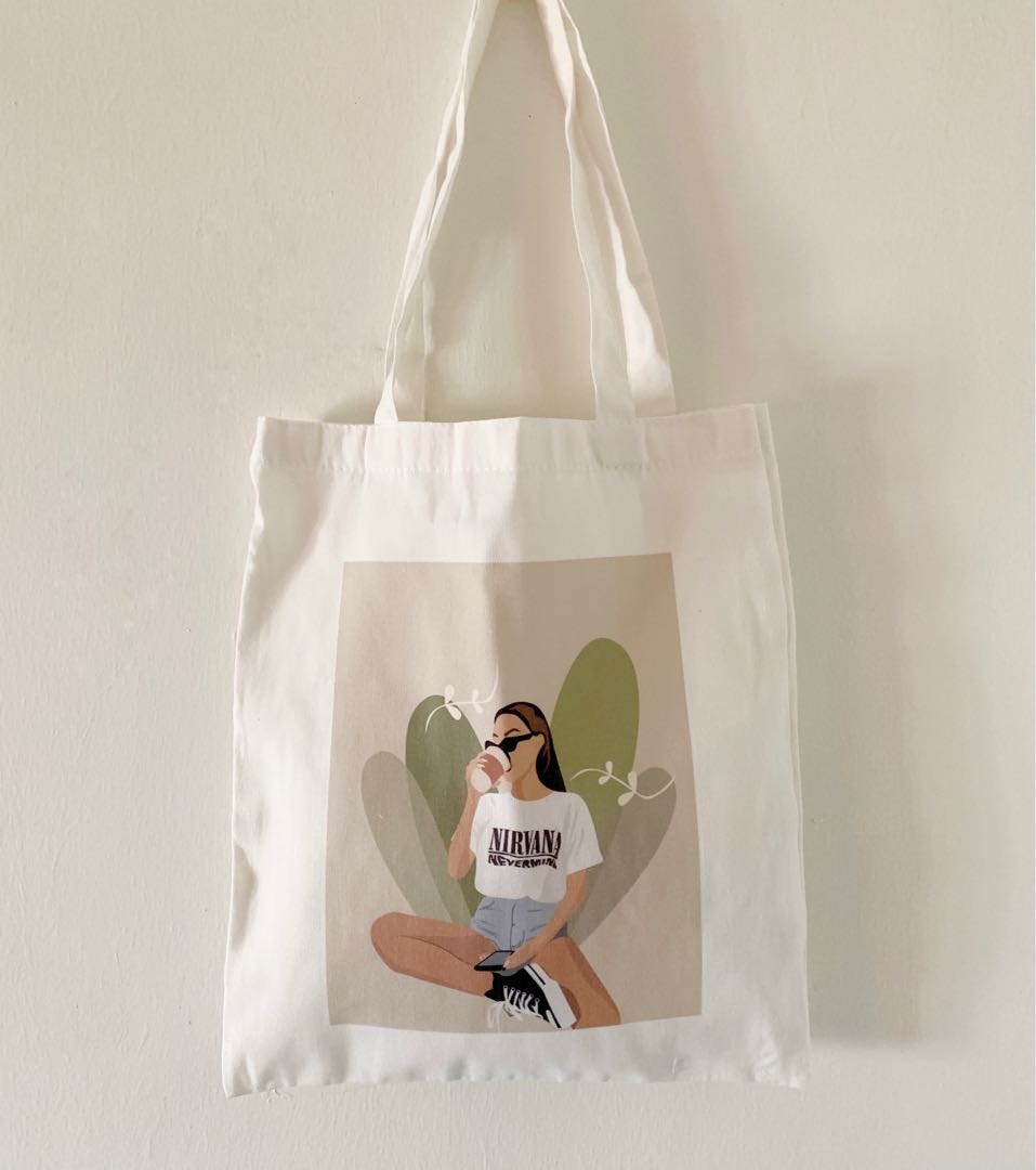 Plain Canvas Tote Bag size with zipper Katsa Bag Ecobag Recyclable