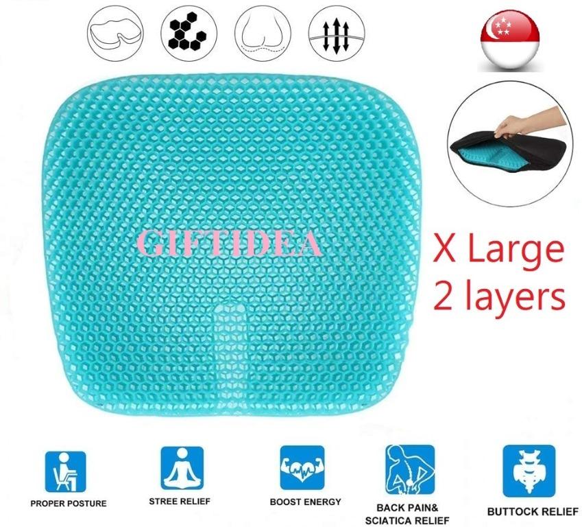 Gel Seat Cushion,1.65inch Double Thick Egg Seat Cushion,Non-Slip Cover,Help  in Relieving Back Pain & Sciatica Pain,Seat Cushion for The  Car,Office,Wheelchair&Chair.Breathable Design,Durable,Portable 