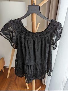 Forever New off shoulder lace blouse