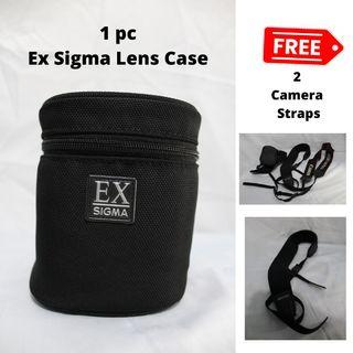 Sigma Black LS-519N Camera Lens Case with Zipper with Free Matin Neoprene Round Neck/ Shoulder Camera Strap for DSLR (Black) - 43mm