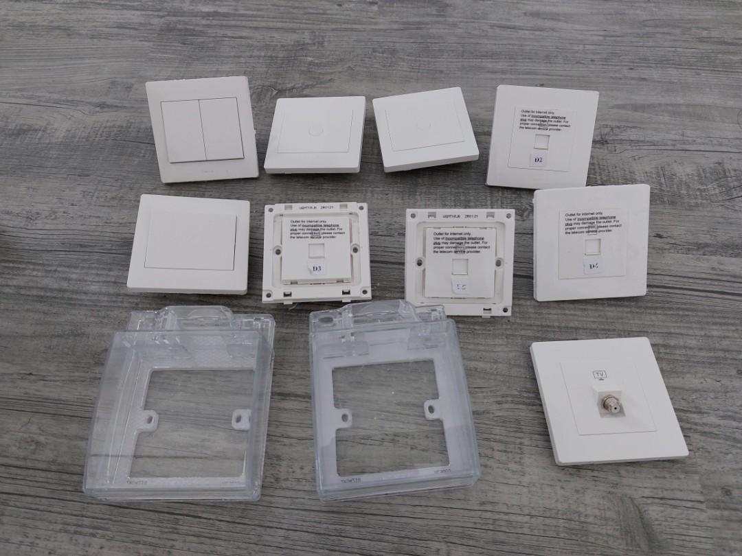 Hager sockets, switches, TV & Home Appliances, Electrical, Adaptors