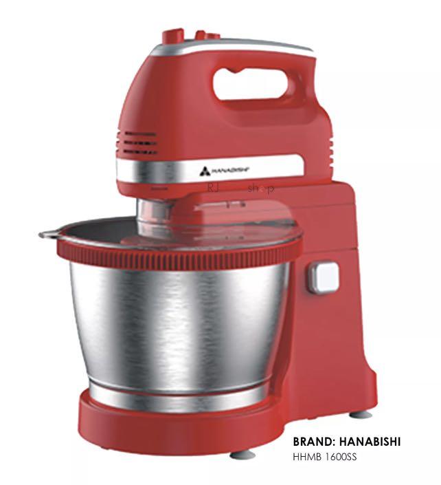HAND MIXER W/STAND 3.5L MIXING BOWL 5SPEED HHMB1600SS HANABISHI, Furniture & Home Living