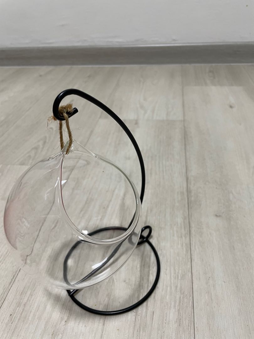 Hanging glass pot, Furniture & Home Living, Gardening, Pots & Planters