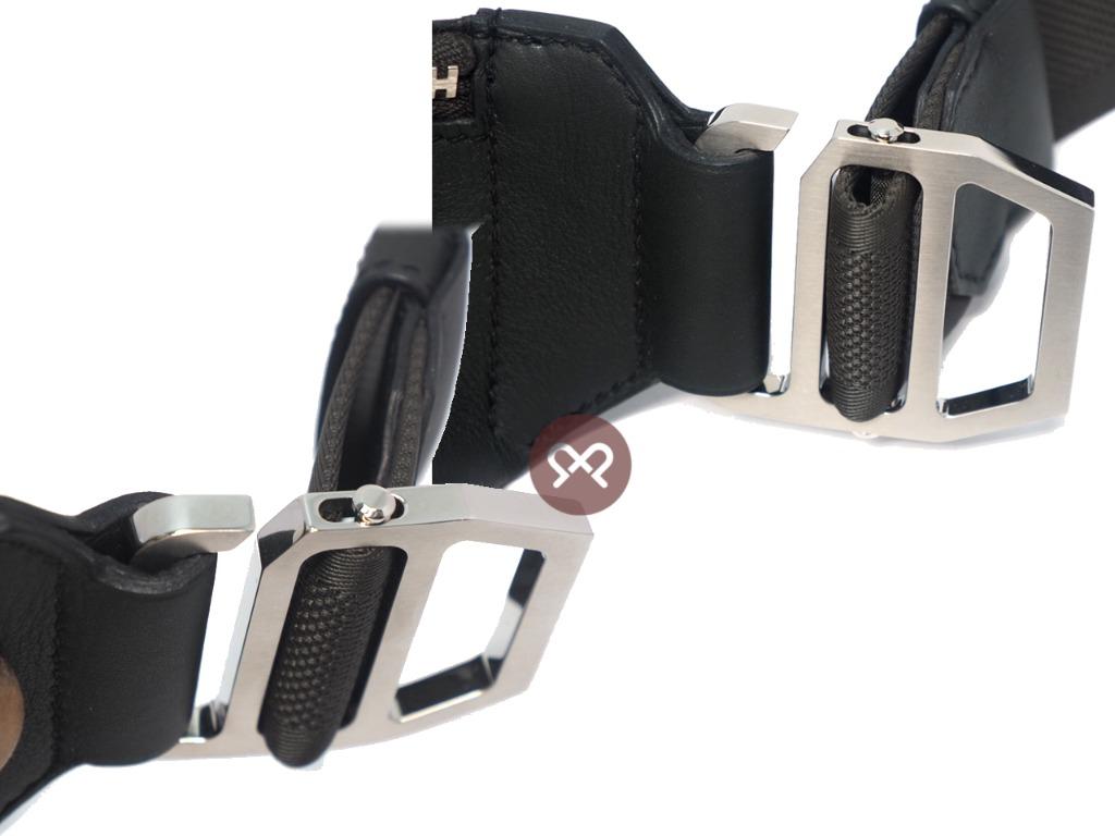 Hermes Dark Grey Calf Leather CitySlide C Stamp Cross Body Multiple/ Waist  Belt Bag