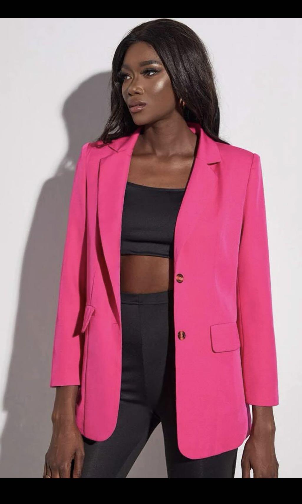 Fuschia pink blazer jacket store