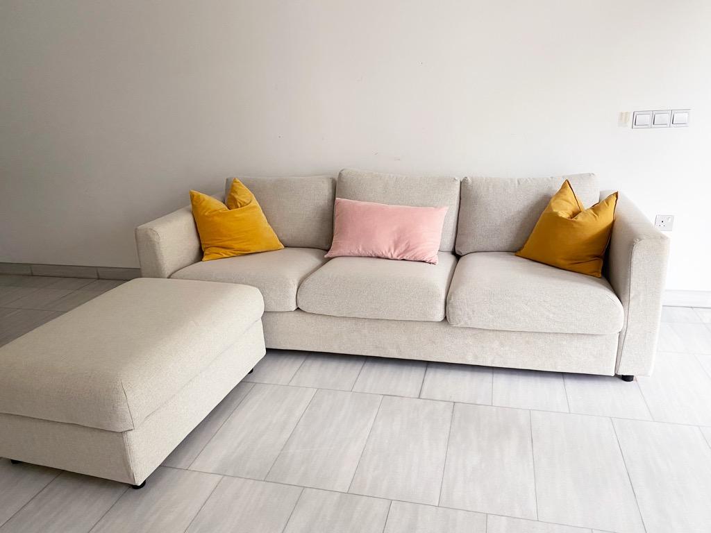 IKEA VIMLE 3 seat sofa with footstool