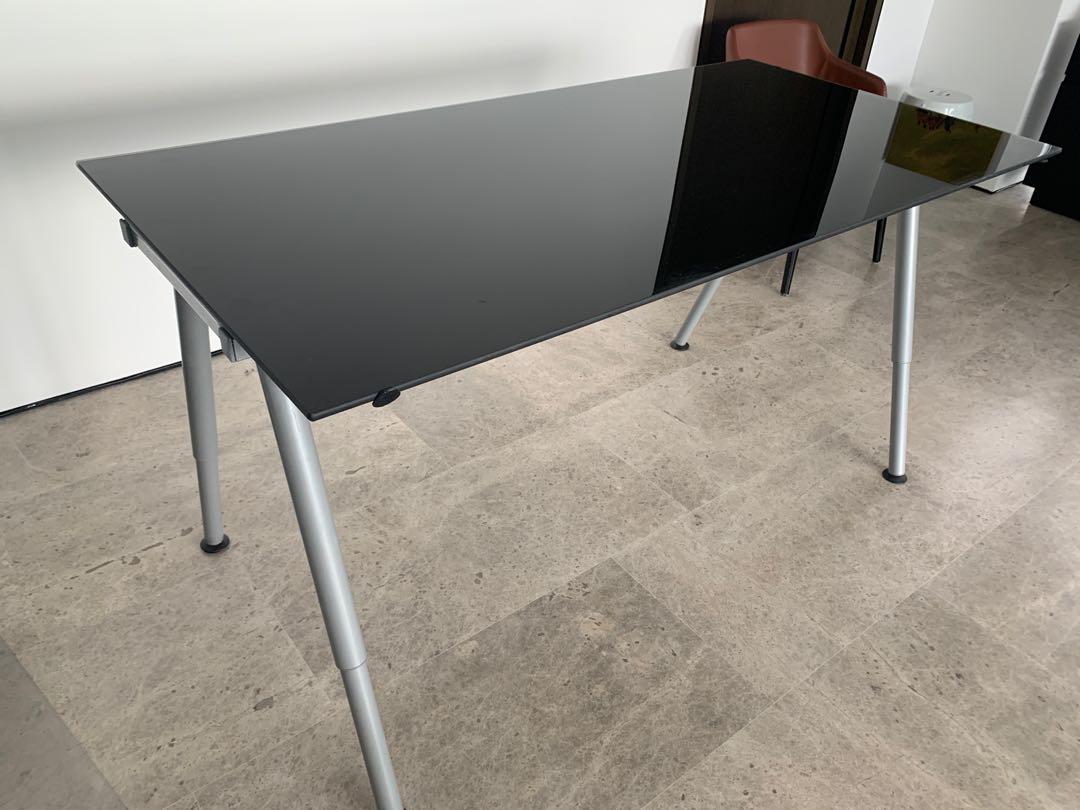 IKEA desk Galant 1.6x0.8 manually adjustable height, Furniture & Home