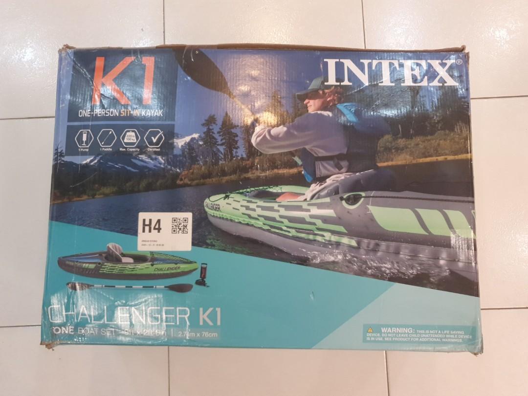 Inflatable Kayak Intex K1 Single seater, Hobbies & Toys, Toys & Games