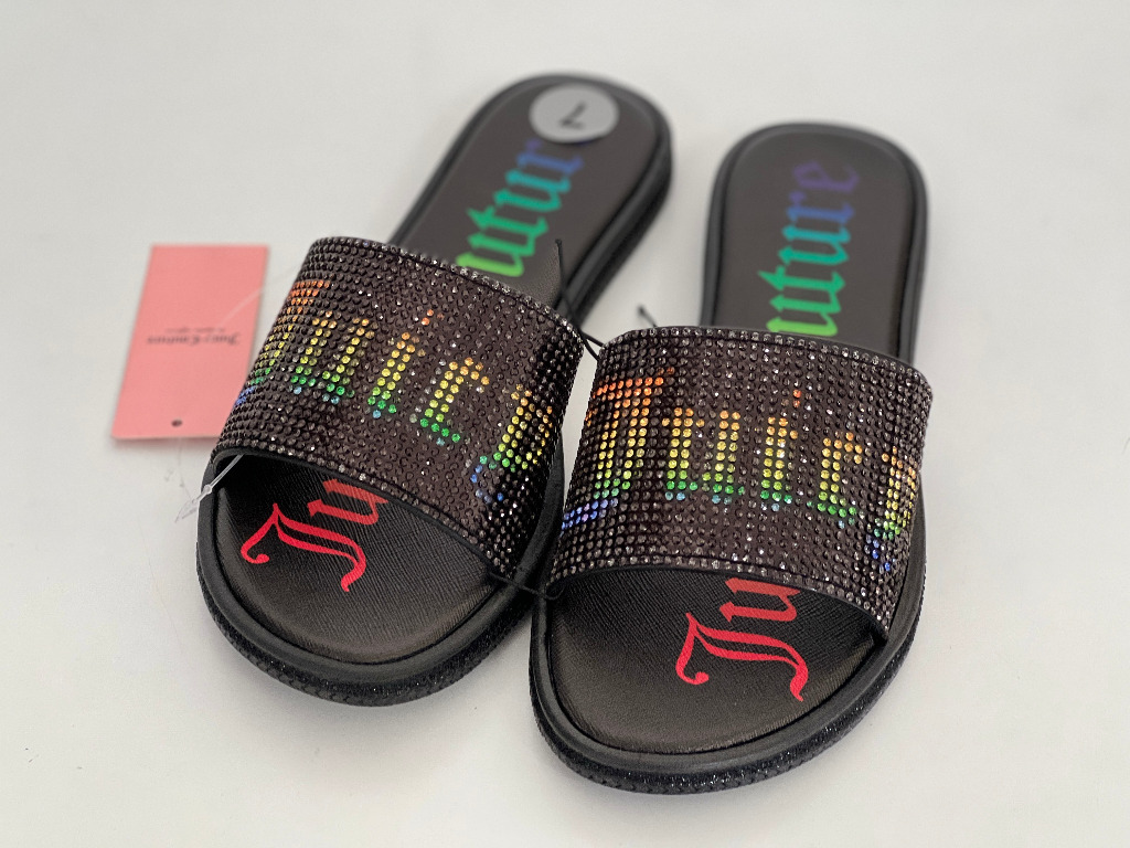 JUICY COUTURE YONDER BLACK RAINBOW RHINESTONES
