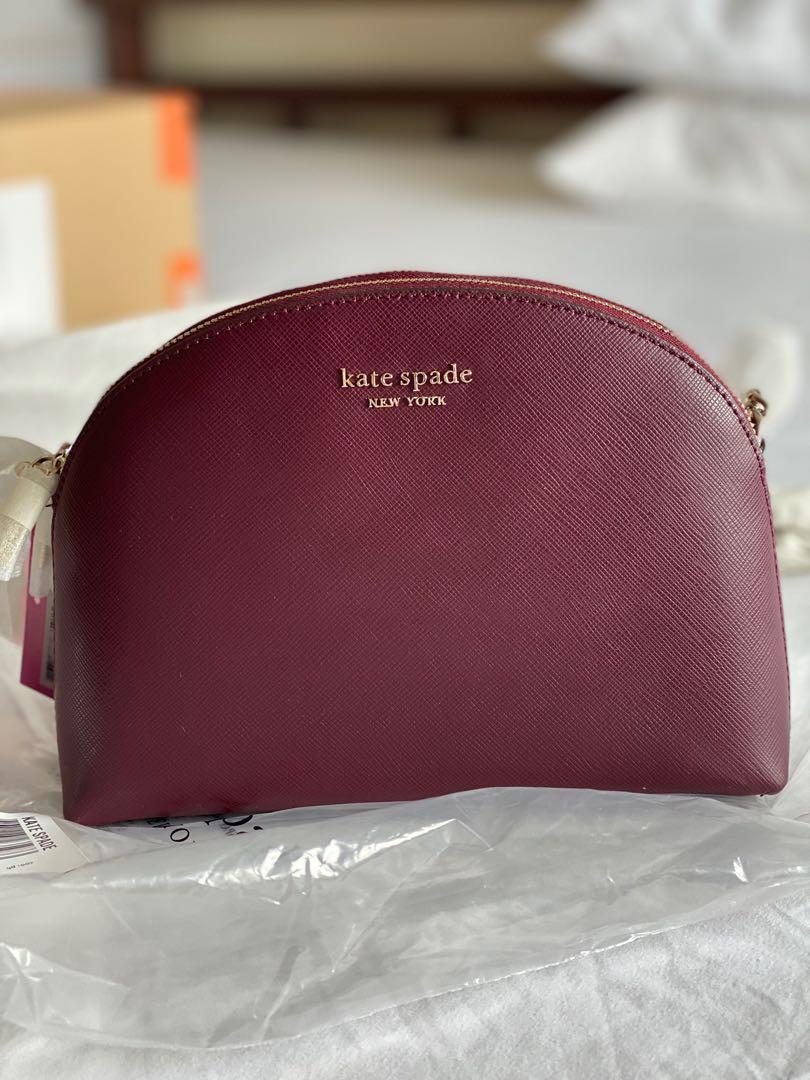 Kate Spade Spencer Saffiano Double Zip Cross Body Bag in Purple