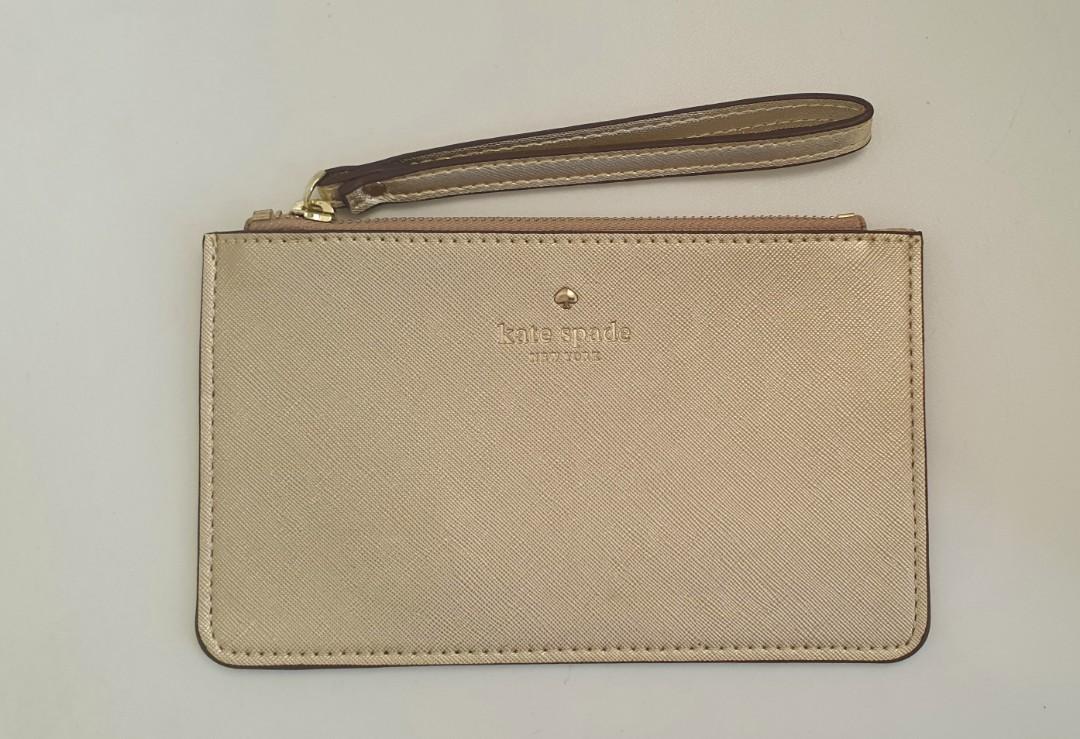 Kate spade textured gold flat clutch