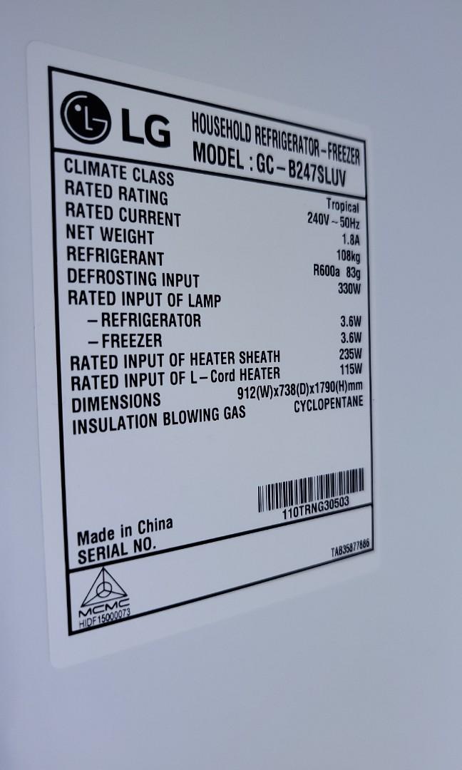 LG 656L SIDE BY SIDE FRIDGE LIKE NEW, TV & Home Appliances, Kitchen Appliances, Refrigerators