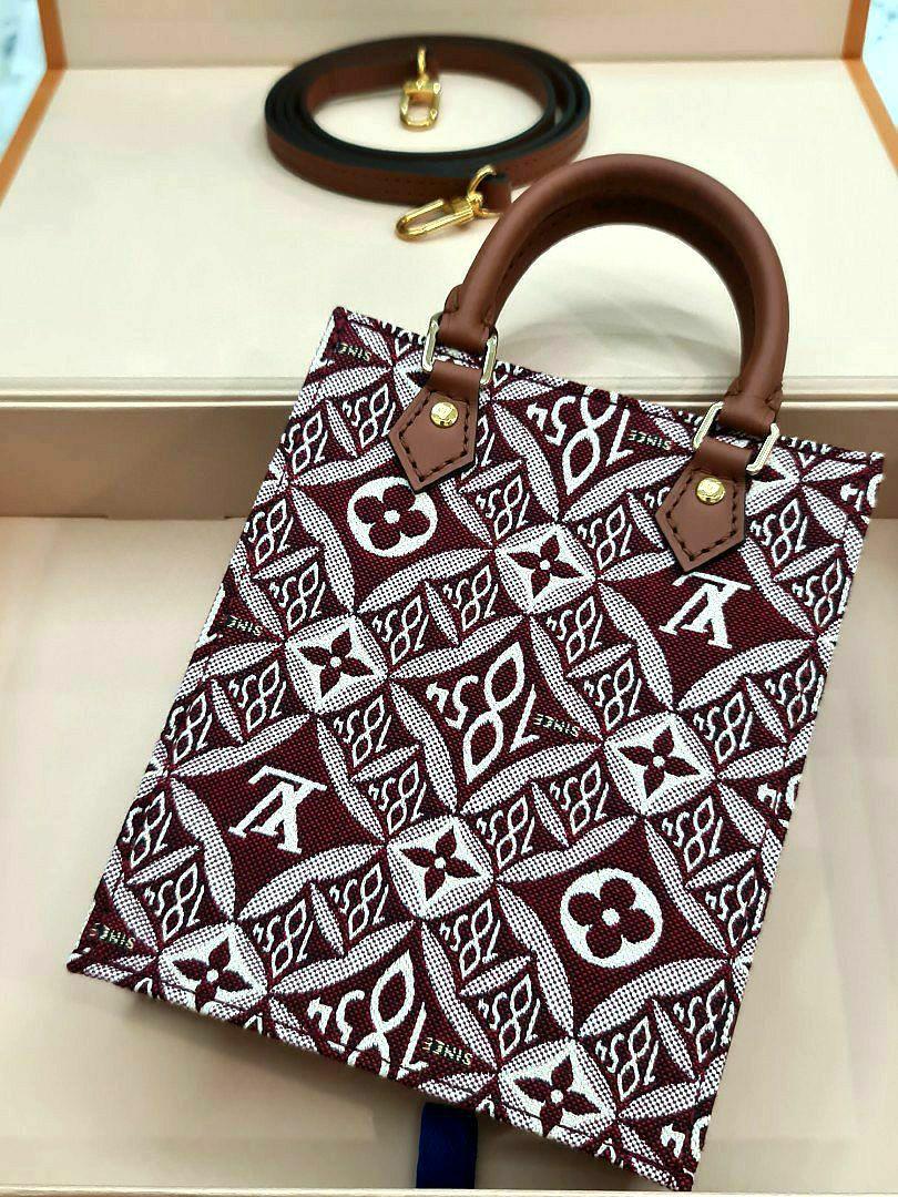 Louis Vuitton Bordeaux Monogram Jacquard Since 1854 Petit Sac Plat