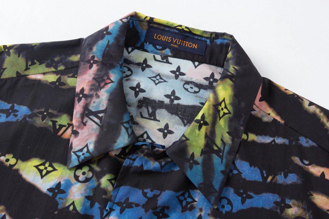 LV Monogram Tie Dye Zipped Shirt, Luxury, Apparel on Carousell