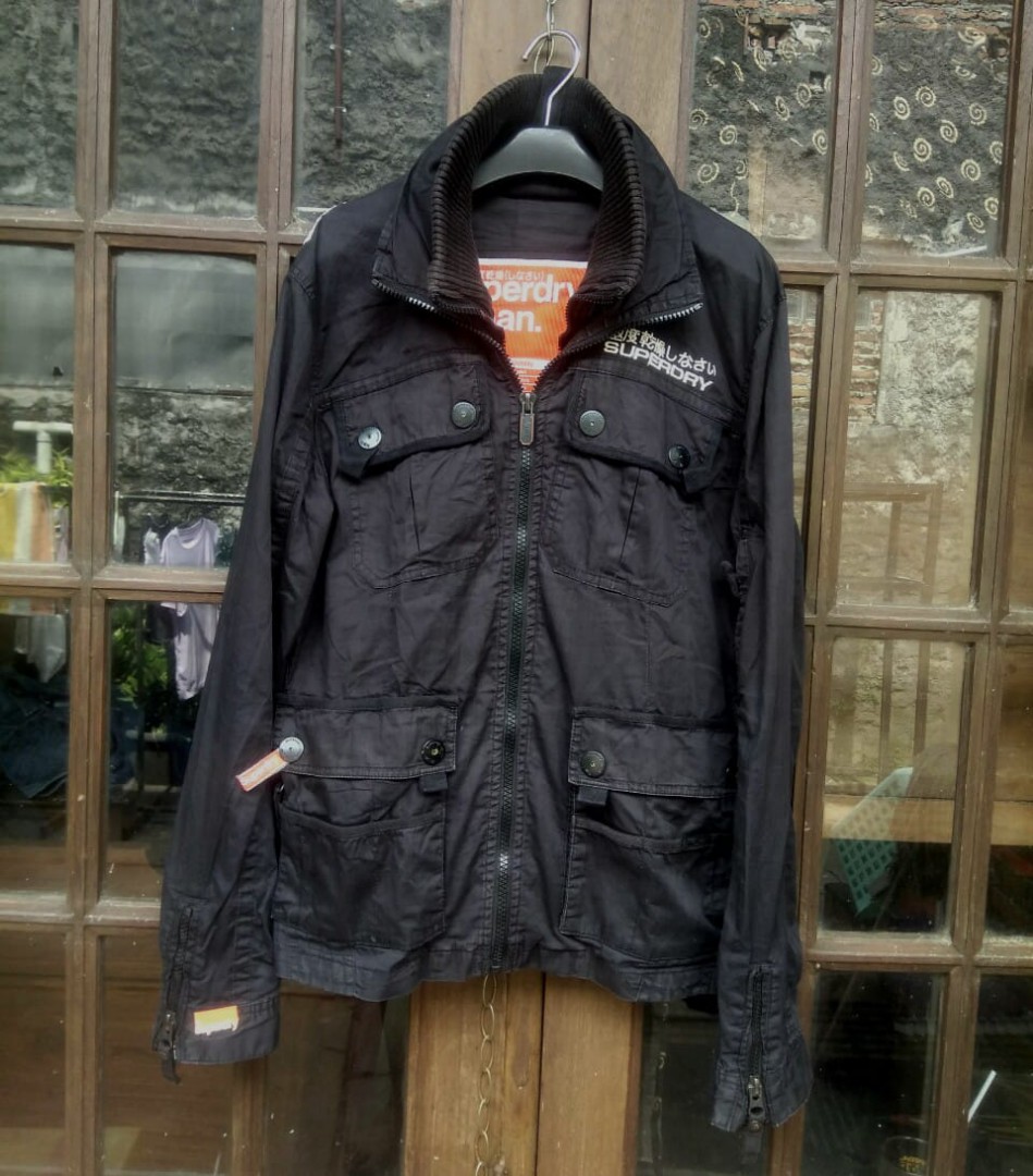 superdry black hawk wax jacket