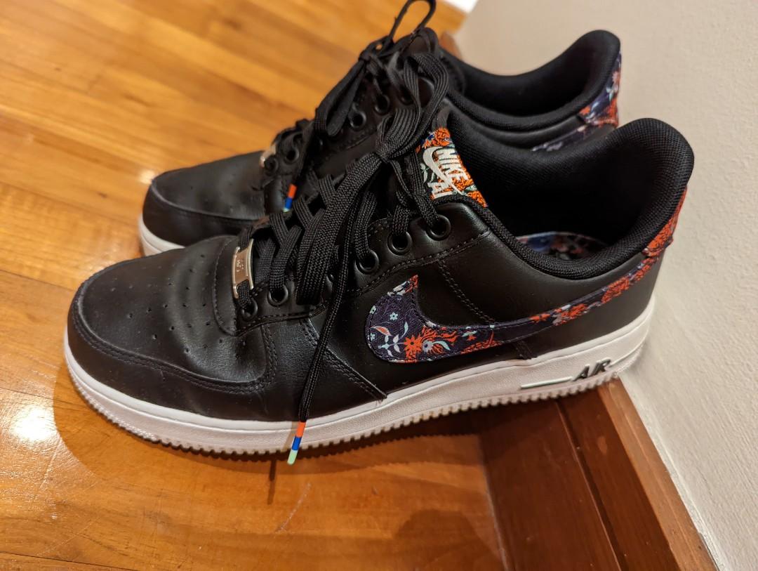 Nike air force 1 low black floral top