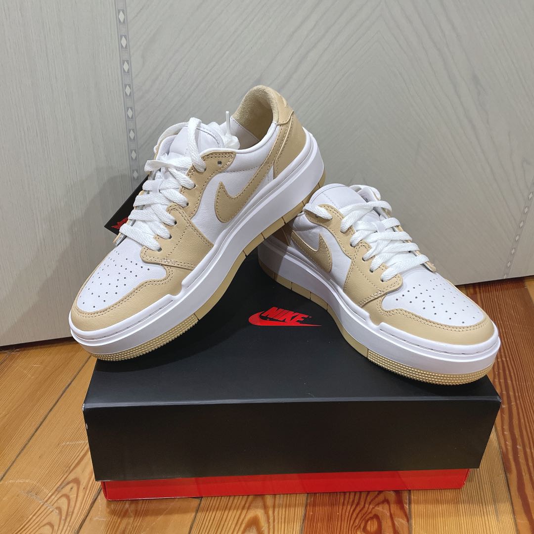 NIKE AIR JORDAN 1 ELEVATE LOW 泰奶/乳酪黃24cm, 她的時尚, 鞋, 運動