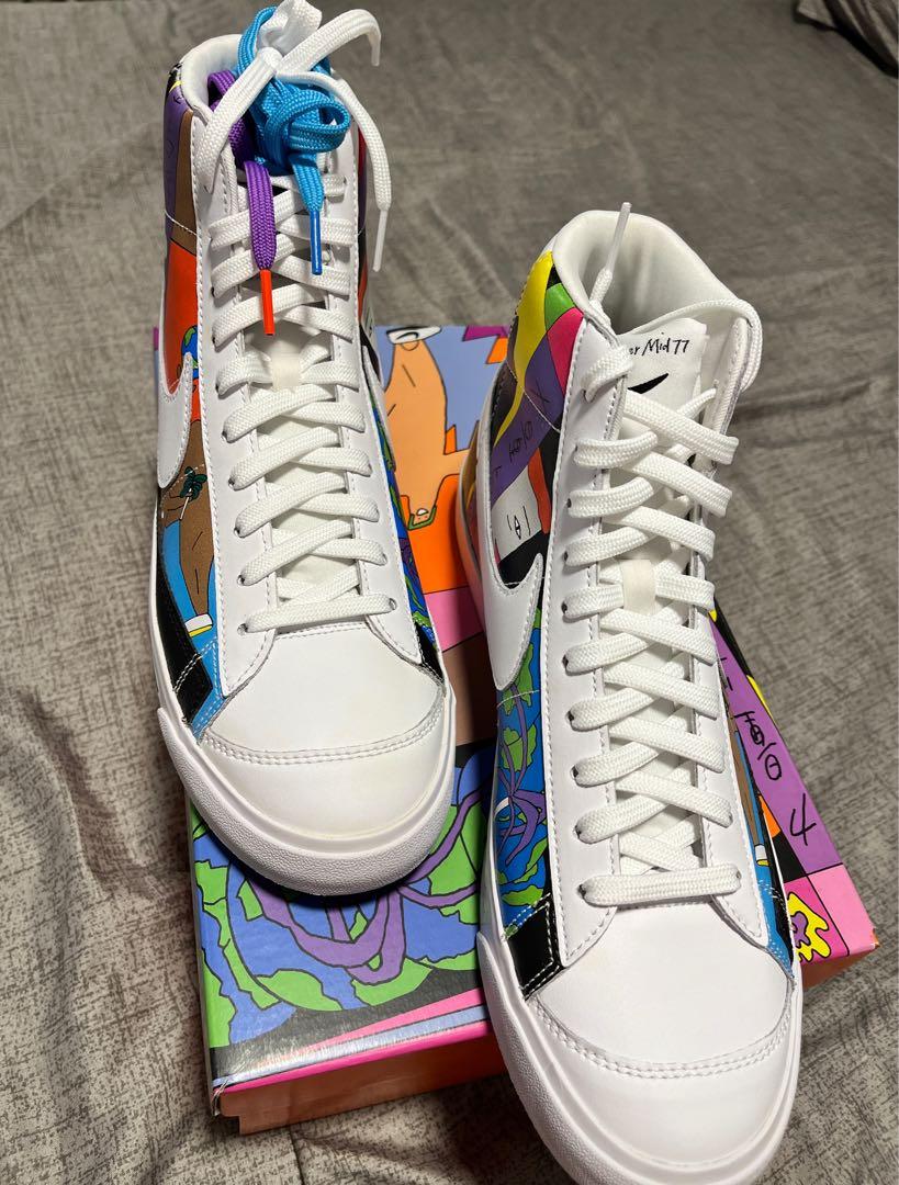 Nike blazer mid 77 flyleather Ruohan Wang, Men's Fashion, Footwear,  Sneakers on Carousell