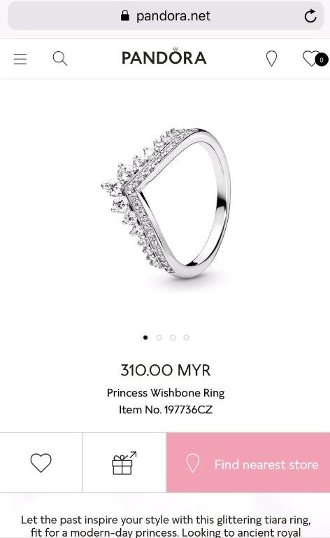 Pandora ring clearance princess wishbone