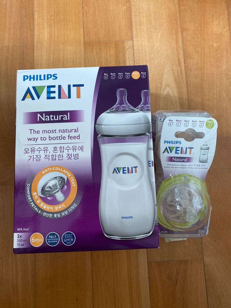 Avent Natural bottles for 6 months, Babies & Kids, Nursing & Feeding