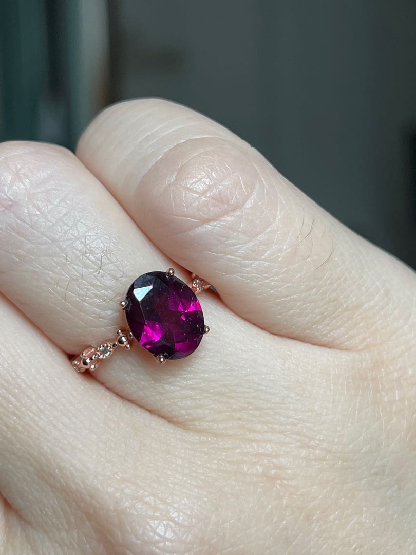 Purple garnet ring sale
