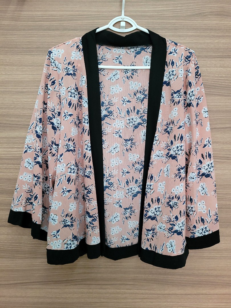 Pink Kimono Cardigan, Women's Fashion, Coats, Jackets and Outerwear on