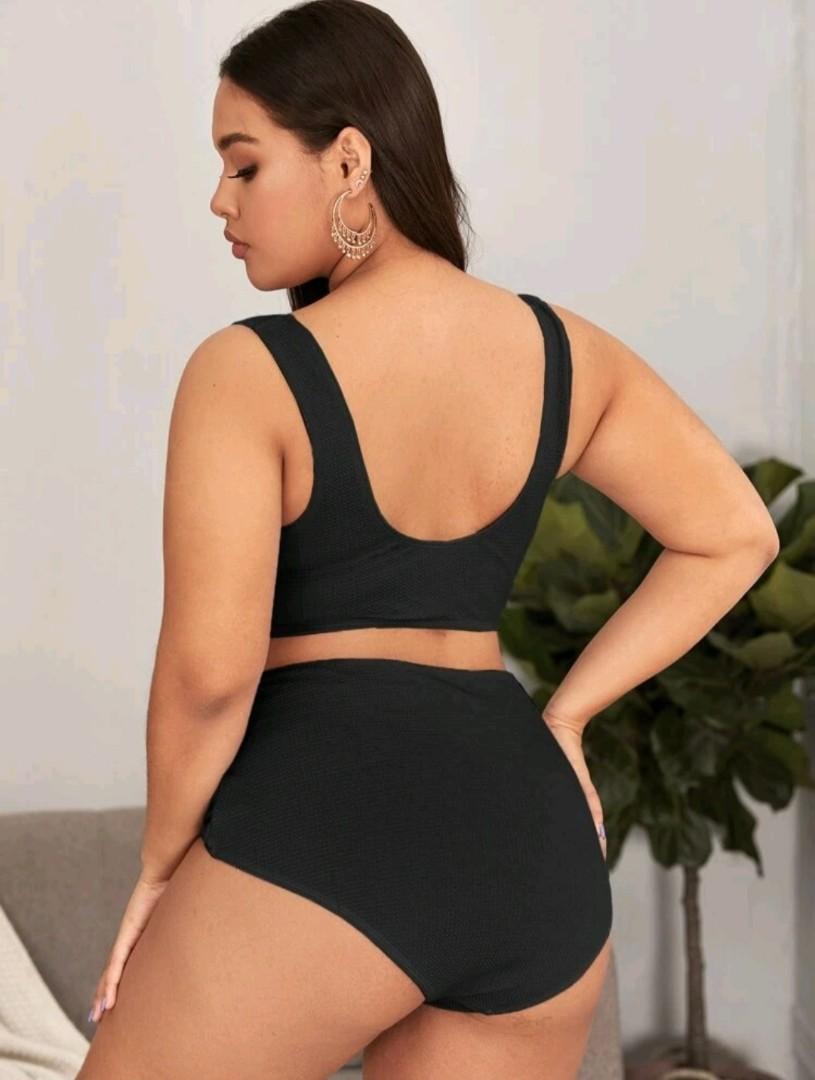 Plus size black bikini set, Women's Fashion, Swimwear, Bikinis