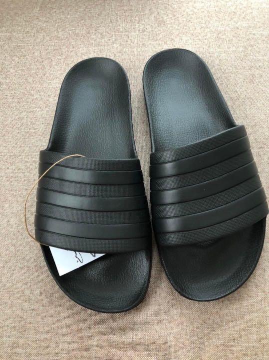 Triple All Black Adidas Slides 