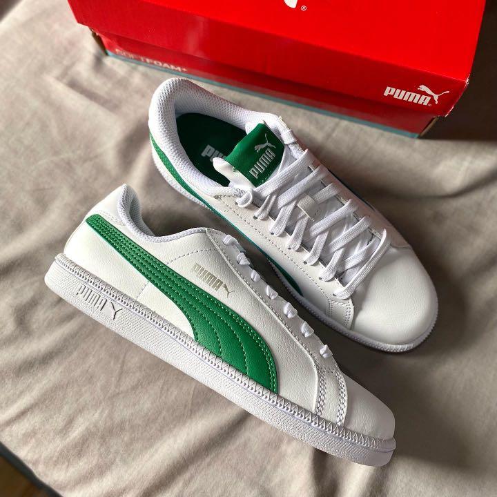 Puma top green leather
