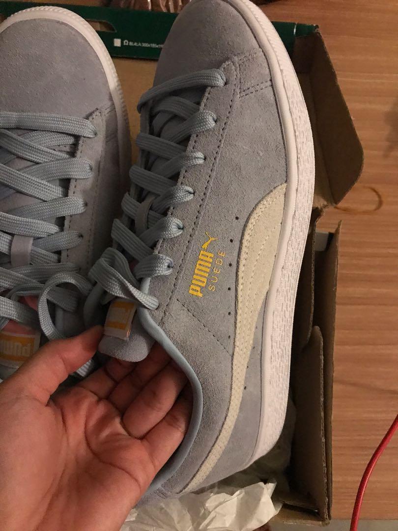 puma suede grey trainers
