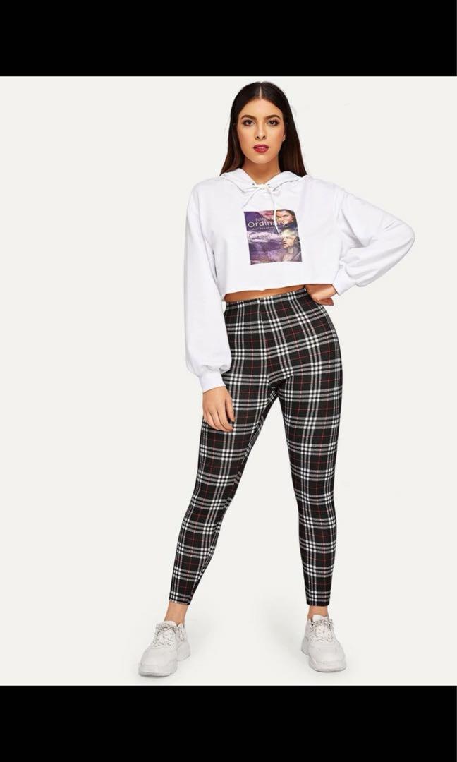 Checkered discount print leggings