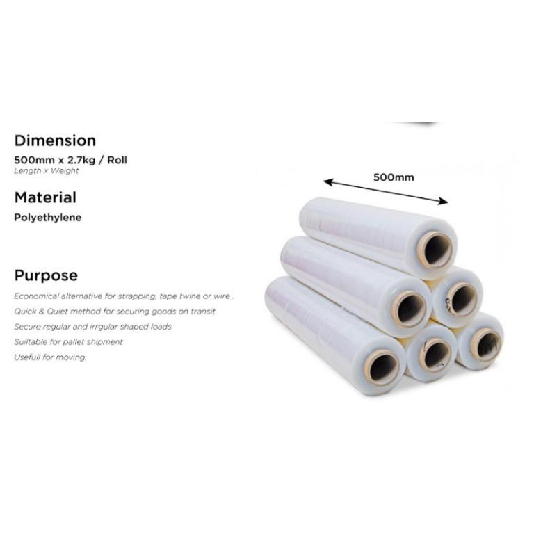 Stretch Film Wrap Shrink Wrap Pallet Roll Wrapping 500mm 218