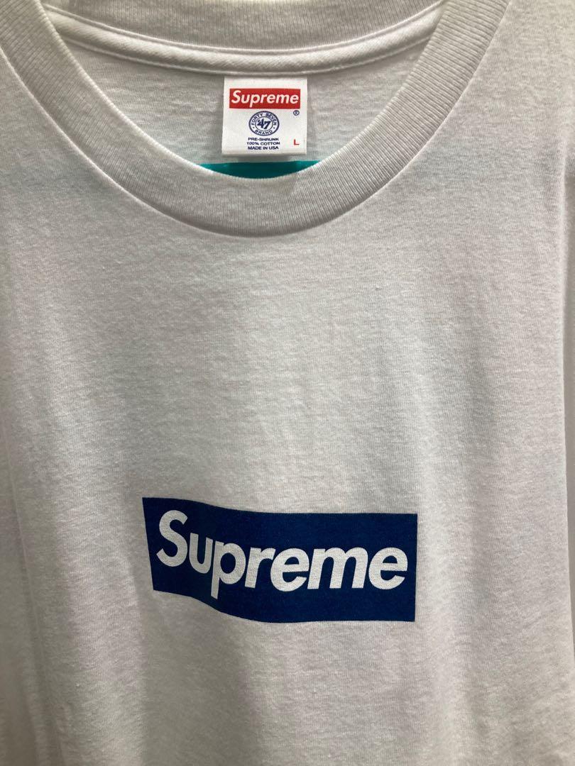 Supreme x NY Yankees White Tee Men s Fashion Activewear on Carousell