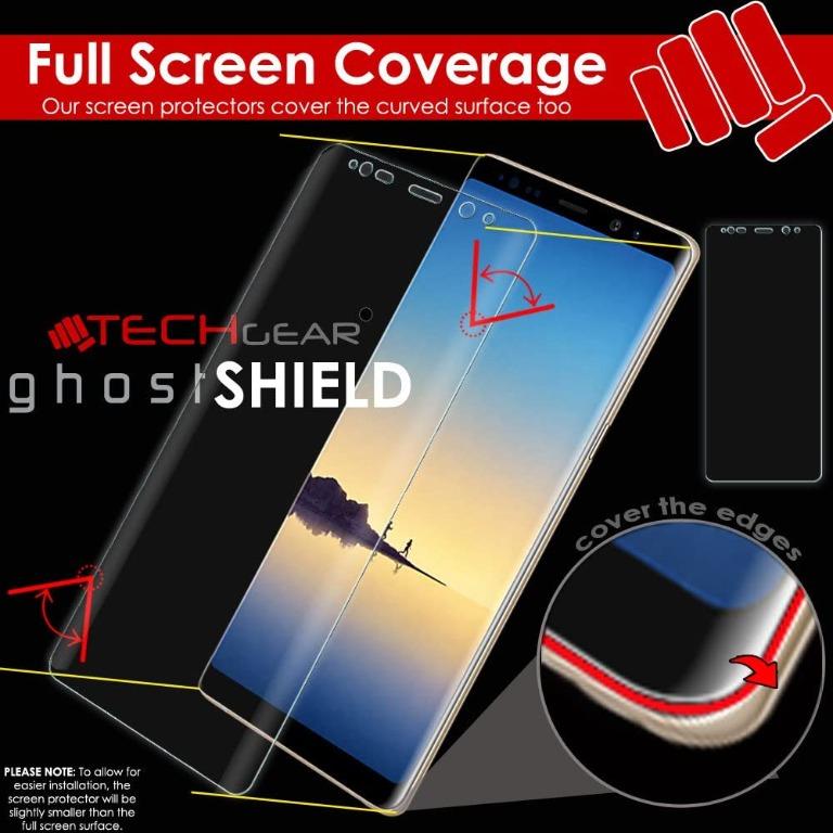 FULL Screen Coverage Curved Screen Area ghostSHIELD Edition TECHGEAR Pack of 2 Screen Protectors fit Samsung Galaxy Note 10 Plus Reinforced TPU film Screen Protector Guard Covers 