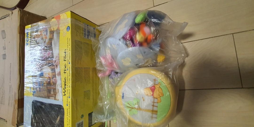 Tomy Winnie the Pooh Light up Cot Mobile toy, Babies & Kids, Infant